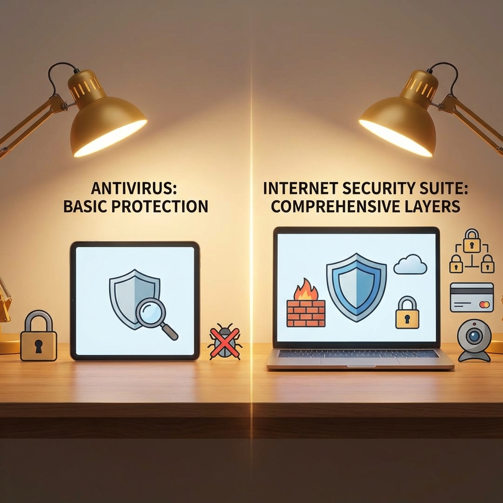 Antivirus vs. Internet Security Suites: What's the Difference? Summary Antivirus vs. Internet Security Suites: What's the Difference? - Summary